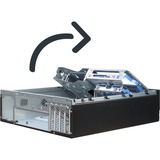 Inter-Tech IT-502 Desktop Sort, HTPC sag Sort, Desktop, PC, Sort, Mini-ITX, uATX, 1U, Top