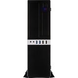 Inter-Tech IT-503 Mini Tower Sort, Towerkabinet Sort, Mini Tower, PC, Sort, Mini-ITX, uATX, Metal, Hjemme/kontor