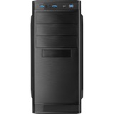 Inter-Tech IT-5905 Midi Tower Sort, Towerkabinet Sort, Midi Tower, PC, Sort, ATX, micro ATX, Hjemme/kontor, 35,5 cm