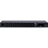Inter-Tech SW-0816 strømforsyningsenhed (PDU) 8 AC stikkontakt(er) Sort, Strømskinne Sort, Stål, Sort, LED, 8 AC stikkontakt(er), C13 forbinder, C20 forbinder