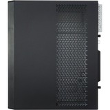 Inter-Tech S-703 Desktop Sort, Towerkabinet Sort, Desktop, PC, Sort, Mini-ATX, uATX, Stål, 11,5 cm