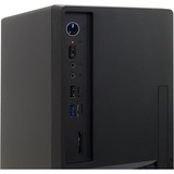 Inter-Tech S-703 Desktop Sort, Towerkabinet Sort, Desktop, PC, Sort, Mini-ATX, uATX, Stål, 11,5 cm