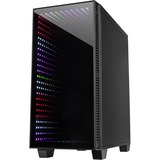 Inter-Tech X-608 Infinity Micro Tower, Towerkabinet Sort, Tower, PC, ITX, uATX, Glas, Spil, Blå, Grøn, Rød