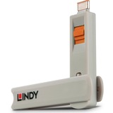 Lindy 40428 portblokering Nøgle til portblokering USB Type-C Grå, Orange 4 stk, Sikkerhed Orange, Nøgle til portblokering, USB Type-C, Grå, Orange, 4 stk, 10 g
