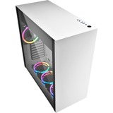 Sharkoon Pure Steel RGB Midi Tower Hvid, Towerkabinet Hvid, 1 x blæser bagved og 3 i bunden