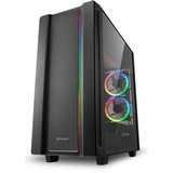 Sharkoon REV220 Midi Tower Sort, Towerkabinet Sort, Midi Tower, PC, Sort, ATX, micro ATX, Mini-ITX, Metal, Hærdet glas, Spil