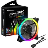 Sharkoon SHARK Blades RGB Computerkabinet Ventilator 12 cm, Sag fan Sort, Ventilator, 12 cm, 1200 rpm, 18,2 dB, 94,8 m³/t