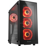 Sharkoon TG5 Midi Tower Sort, Towerkabinet Sort/Rød, Midi Tower, PC, Sort, ATX, micro ATX, Mini-ITX, Hærdet glas, Rød