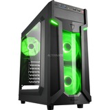 Sharkoon VG6-W Midi Tower Sort, Towerkabinet Sort, Midi Tower, PC, Sort, ATX, micro ATX, Mini-ITX, Spil, Grøn