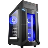 Sharkoon VG6-W Midi Tower Sort, Towerkabinet Sort, Midi Tower, PC, Sort, ATX, micro ATX, Mini-ITX, Spil, Blå