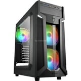 Sharkoon VG6-W RGB Midi Tower Sort, Towerkabinet Sort, Midi Tower, PC, Sort, ATX, micro ATX, Mini-ATX, Spil, Blå, Grøn, Rød