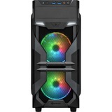 Sharkoon VG7-W RGB Midi Tower Sort, Towerkabinet Sort, Midi Tower, PC, Sort, ATX, micro ATX, Mini-ATX, Akryl, Flere