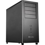 SilverStone TJ04-E Midi Tower Sort, Sølv, Towerkabinet Sort, Midi Tower, PC, Sort, Sølv, ATX, CEB, micro ATX, Aluminium, Stål, 16,8 cm, Detail