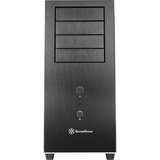 SilverStone TJ04-E Midi Tower Sort, Sølv, Towerkabinet Sort, Midi Tower, PC, Sort, Sølv, ATX, CEB, micro ATX, Aluminium, Stål, 16,8 cm, Detail