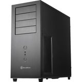 SilverStone TJ04-E Midi Tower Sort, Sølv, Towerkabinet Sort, Midi Tower, PC, Sort, Sølv, ATX, CEB, micro ATX, Aluminium, Stål, 16,8 cm, Detail