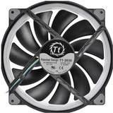 Thermaltake CL-F070-PL20SW-A Computerkølesystem Computerkabinet Ventilator 20 cm Sort, Sag fan Sort, Ventilator, 20 cm, 500 rpm, 1500 rpm, 117,96 kubikfod/min., Sort
