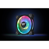 Thermaltake Riing Duo 12 RGB Premium Edition Computerkabinet Ventilator 12 cm Sort, Sag fan Sort, Ventilator, 12 cm, 500 rpm, 1500 rpm, 23,9 dB, 42,45 kubikfod/min.