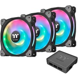 Thermaltake Riing Duo 14 LED RGB Premium Edition Computerkabinet Ventilator Sort, Sag fan Sort, Ventilator, 500 rpm, 1400 rpm, 26,2 dB, 60,87 kubikfod/min., Sort