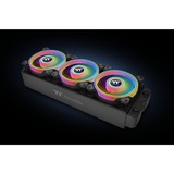 Thermaltake Riing Quad 12 RGB Computerkabinet Ventilator 12 cm Sort, Sag fan Sort, Ventilator, 12 cm, 500 rpm, 1500 rpm, 25,2 dB, 40,9 kubikfod/min.