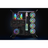 Thermaltake Riing Quad 12 RGB Computerkabinet Ventilator 12 cm Sort, Sag fan Sort, Ventilator, 12 cm, 500 rpm, 1500 rpm, 25,2 dB, 40,9 kubikfod/min.