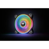 Thermaltake Riing Quad 12 RGB Computerkabinet Ventilator 12 cm Sort, Sag fan Sort, Ventilator, 12 cm, 500 rpm, 1500 rpm, 25,2 dB, 40,9 kubikfod/min.