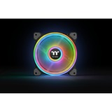 Thermaltake Riing Quad 12 RGB Computerkabinet Ventilator 12 cm Sort, Sag fan Sort, Ventilator, 12 cm, 500 rpm, 1500 rpm, 25,2 dB, 40,9 kubikfod/min.