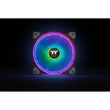 Thermaltake Riing Quad 12 RGB Computerkabinet Ventilator 12 cm Sort, Sag fan Sort, Ventilator, 12 cm, 500 rpm, 1500 rpm, 25,2 dB, 40,9 kubikfod/min.