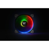 Thermaltake Riing Quad 12 RGB Computerkabinet Ventilator 12 cm Sort, Sag fan Sort, Ventilator, 12 cm, 500 rpm, 1500 rpm, 25,2 dB, 40,9 kubikfod/min.