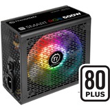 Thermaltake Smart RGB enhed til strømforsyning 500 W 20+4 pin ATX ATX Sort, PC strømforsyning Sort, 500 W, 230 V, 50 - 60 Hz, 5 A, Aktiv, 100 W