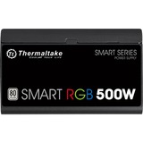 Thermaltake Smart RGB enhed til strømforsyning 500 W 20+4 pin ATX ATX Sort, PC strømforsyning Sort, 500 W, 230 V, 50 - 60 Hz, 5 A, Aktiv, 100 W