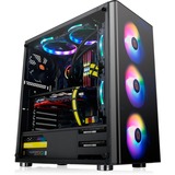 Thermaltake V200 TG RGB Midi Tower Sort, Towerkabinet Sort, Midi Tower, PC, Sort, ATX, micro ATX, Mini-ITX, SPCC, Spil