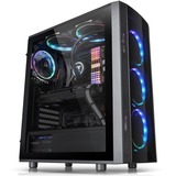 Thermaltake Versa J25 TG RGB Midi Tower Sort, Towerkabinet Sort, Midi Tower, PC, Sort, ATX, micro ATX, Mini-ITX, SPCC, Kabinet faner, Front
