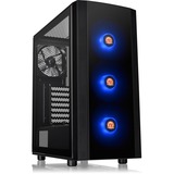 Thermaltake Versa J25 TG RGB Midi Tower Sort, Towerkabinet Sort, Midi Tower, PC, Sort, ATX, micro ATX, Mini-ITX, SPCC, Kabinet faner, Front