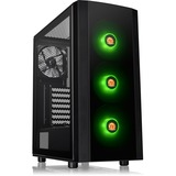 Thermaltake Versa J25 TG RGB Midi Tower Sort, Towerkabinet Sort, Midi Tower, PC, Sort, ATX, micro ATX, Mini-ITX, SPCC, Kabinet faner, Front