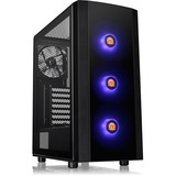 Thermaltake Versa J25 TG RGB Midi Tower Sort, Towerkabinet Sort, Midi Tower, PC, Sort, ATX, micro ATX, Mini-ITX, SPCC, Kabinet faner, Front