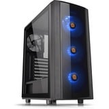 Thermaltake Versa J25 TG RGB Midi Tower Sort, Towerkabinet Sort, Midi Tower, PC, Sort, ATX, micro ATX, Mini-ITX, SPCC, Kabinet faner, Front