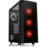 Thermaltake Versa J25 TG RGB Midi Tower Sort, Towerkabinet Sort, Midi Tower, PC, Sort, ATX, micro ATX, Mini-ITX, SPCC, Kabinet faner, Front