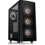 Thermaltake Versa J25 TG RGB Midi Tower Sort, Towerkabinet Sort, Midi Tower, PC, Sort, ATX, micro ATX, Mini-ITX, SPCC, Kabinet faner, Front