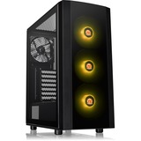 Thermaltake Versa J25 TG RGB Midi Tower Sort, Towerkabinet Sort, Midi Tower, PC, Sort, ATX, micro ATX, Mini-ITX, SPCC, Kabinet faner, Front
