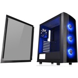 Thermaltake Versa J25 TG RGB Midi Tower Sort, Towerkabinet Sort, Midi Tower, PC, Sort, ATX, micro ATX, Mini-ITX, SPCC, Kabinet faner, Front