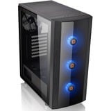 Thermaltake Versa J25 TG RGB Midi Tower Sort, Towerkabinet Sort, Midi Tower, PC, Sort, ATX, micro ATX, Mini-ITX, SPCC, Kabinet faner, Front