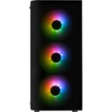 Thermaltake View 21 TG RGB Plus Midi Tower Sort, Towerkabinet Sort, Midi Tower, PC, Sort, ATX, micro ATX, Mini-ATX, SPCC, Hærdet glas, Spil