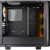 Thermaltake View 21 TG RGB Plus Midi Tower Sort, Towerkabinet Sort, Midi Tower, PC, Sort, ATX, micro ATX, Mini-ATX, SPCC, Hærdet glas, Spil