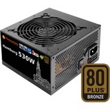 Thermaltake W0392RE enhed til strømforsyning 530 W 20+4 pin ATX ATX Sort, PC strømforsyning Sort, 530 W, 100 - 240 V, 600 W, 50 - 60 Hz, 10 A, Aktiv, Detail