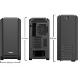 be quiet! Silent Base 601 Midi Tower Sort, Towerkabinet Sort, Midi Tower, PC, Sort, ATX, EATX, micro ATX, Mini-ITX, Acrylonitrilbutadienstyren, SECC, HDD