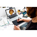 Wacom One by Medium tegneplade Sort, Rød 2540 lpi 216 x 135 mm USB Sort/Rød, Ledningsført, 2540 lpi, 216 x 135 mm, USB, Kuglepen, Sort, Rød