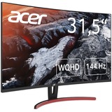 Acer ED323QURA, Gaming Skærm Sort/Rød, 80 cm (31.5"), 2560 x 1440 pixel, Quad HD, 4 ms, Sort