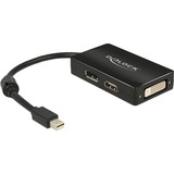 DeLOCK 0.16m DisplayPort/Displayport + HDMI + DVI 0,16 m Mini DisplayPort DisplayPort + DVI + HDMI Sort, Adapter Sort, 0,16 m, Mini DisplayPort, DisplayPort + DVI + HDMI, Hanstik, Hunstik, 1920 x 1200 pixel