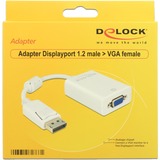 DeLOCK 61766 videokabel adapter 0,125 m VGA (D-Sub) DisplayPort Hvid Hvid, 0,125 m, VGA (D-Sub), DisplayPort, Hanstik, Hunstik, Hvid