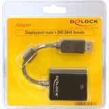DeLOCK 61847 videokabel adapter 0,125 m DisplayPort DVI-I Sort Sort, 0,125 m, DisplayPort, DVI-I, Hanstik, Hunstik, Sort